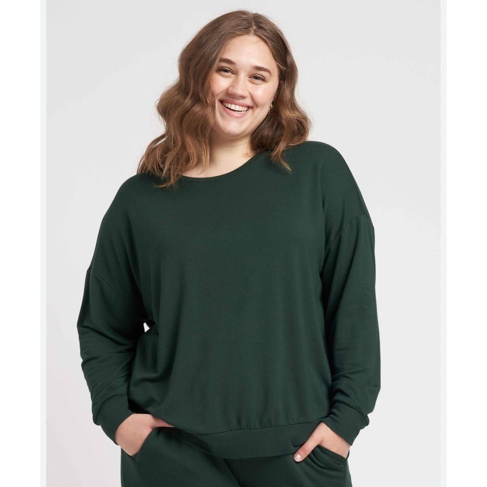 Universal Standard Sweatshirt Lauren Core‎ Terry Women's 3XS/Small Green Cozy